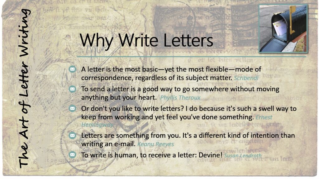 Why Write Letters